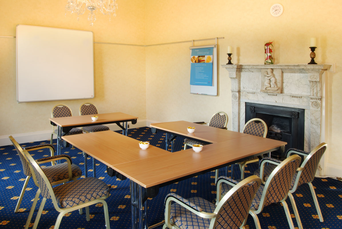 The Cambridge meeting room at Mercure York Fairfield Manor Hotel, set up for a meeting