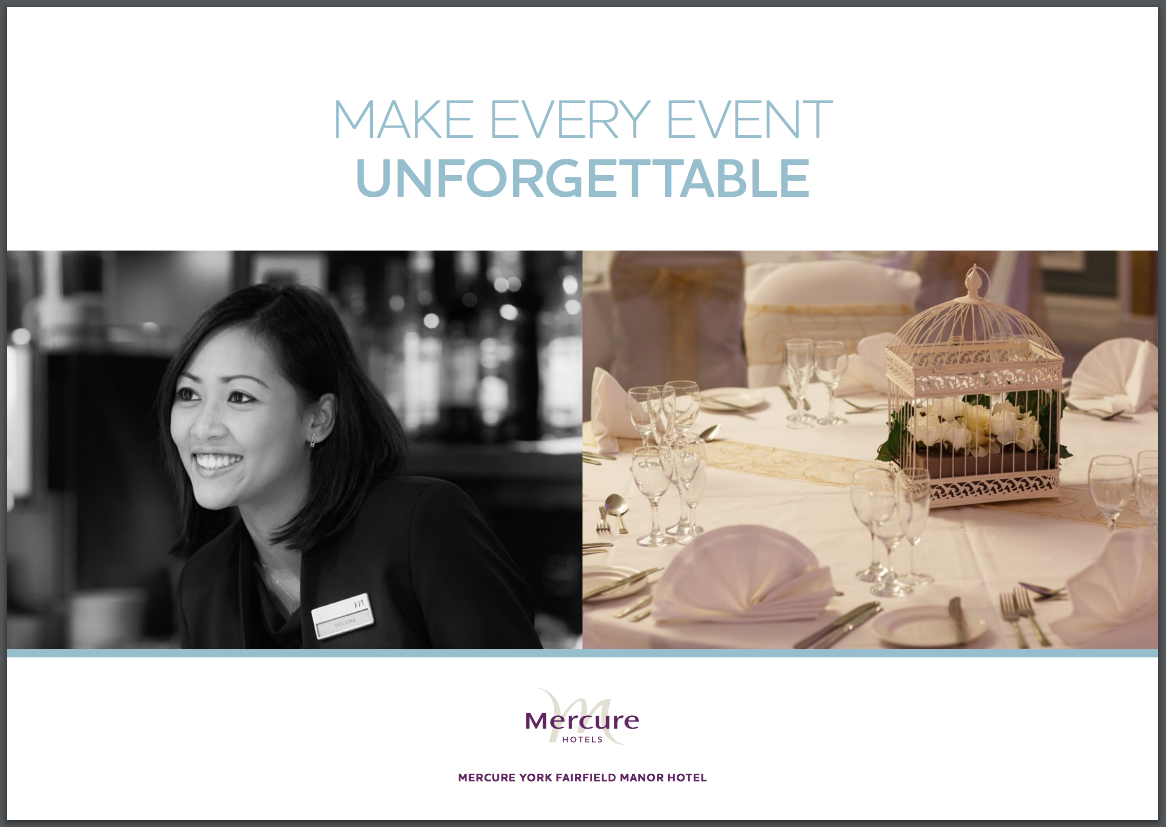 Mercure York Fairfield Manor Hotel – Events Brochure Cover